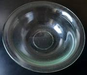 Vintage ciężka miska szklana 27cm szkło zielonkawe prasowane 