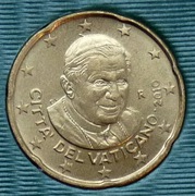 WATYKAN 2010 20 CENTÓW UNC !!!!!!!!!!