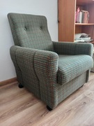 Dwa fotele sprężynowe tapicerowane PRL