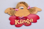 drewniany aniołek z imieniem Kinga made hand