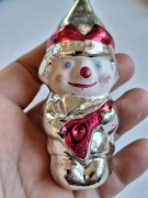 Bombka PRL stara kształtka na choinke błazen z bałałajką 