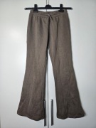 Brązowe szerokie spodnie dzwony na gumie dresowe dresy na co dzień H&M