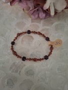 Bransoletka handmade z naturalnych kamieni granat piasek pustyni hematyt 