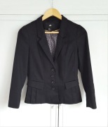 Marynarka H&M żakiet czarny S 36 czarna zakładki