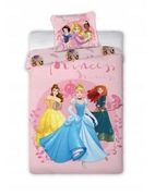 POŚCIEL dziecięca KSIĘŻNICZKI 135x200 princess Ariel Różowa Bawełna