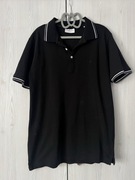 Czarny bawełniany t-shirt polo Lindbergh M