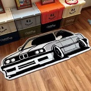 Vintage carpet with car