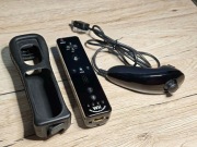 Oryginalne Nintendo Kontroler Wii Remote MotionPlus z etui + Nunchuk czarny