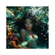 Obraz na płótnie Syrena na dnie oceanu 60x60 nowoczesny druk