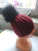 Czapka z pomponem damska 