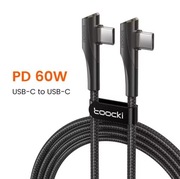Kabel USB-C USB-C kątowy Toocki 60W PD szybkie ładowanie 1m