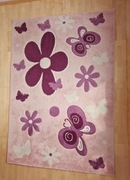 Dywan z krótkim włosiem miękki 160x230 230x160 róż motyle 3D Oeko-tex