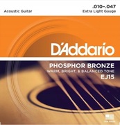 Struny do gitary akustycznej D'Addario EJ15 Phosphor Bronze 10-47 