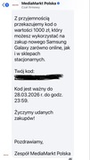 Karta podarunkowa 1000 zł na telefon Samsung Galaxy