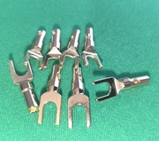 Wtyk głośnikowy widełki pozłacany 24K