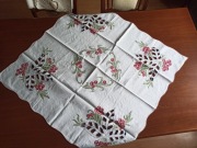 Stary obrus serweta vintage owoce bawełna mcm jarzębina boho wiejski styl