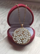 Łańcuszek kwiaty naszyjnik zawieszka stal nierdzewna kolor złoty