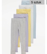 Cudne leggings w pastelowych kolorach prążek 5 sztuk 4-5 lat