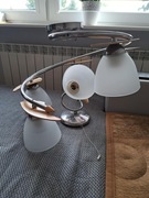 Żyrandol, Lampa wisząca 5 kloszy i kinkiet mleczne szkło