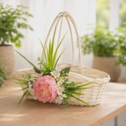 Koszyczek wielkanocny dekoracyjny – klasyczny, ręcznie zdobiony