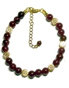 Bransoletka Kamień naturalny Granat Hematyt 14K