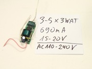 Driver Zasilacz do Led 15Wat 690mA + Led Power 5szt
