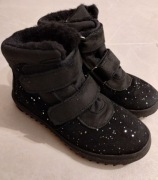 Zimowe trzewiki czarne z membraną Mazurek 33 black dots 1360