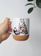 Kubek Kotki Kot Japoński, pokrywka i podstawka, Japoński styl