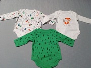 Zestaw 3 body z długim rękawem dla noworodka r. 50