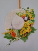 Wianek na drzwi lub kapelusz na głowę duży kwiaty wiosna 