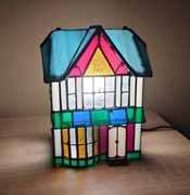 Lampka witrażowa styl Tiffany - dom / domek