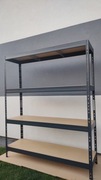 Regał Magazynowy, Warsztatowy, Garażowy 180x150x45 cm 4P/400 kg, Grafitowy 