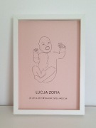 Minimalistyczna METRYCZKA dla dziewczynki A4