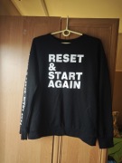 Bluza damska Sinsay rozmiar M czarna z napisami Reset and Start Again