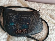 piękna pojemna torebka na ramię anekke city czarna pasek