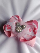 Spinka do włosów z kokardką 1 sztuka. Kolor: różowy