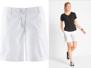 SPODENKI KRÓTKIE SPODNIE DAMSKIE BIAŁE BAWEŁNA NA LATO BPC 38