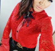 La Diva  koszula koronka z eko skóra M