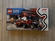 Zestaw LEGO 60443 City - F1 Pit stop i mechanicy z bolidem Ferrari nowy!
