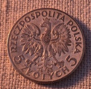 5 złotych Glowa kobiety 1933