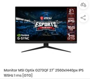 Monitor MSI Optix G273QF 27 cali 1440p 165hz