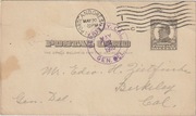 McKinley 1 Cent Stamp Postmark,1910 US Postal Card. Portland to Berkeley 