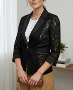 Elegancki koronkowy żakiet - czarny 38/M
