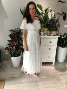 sukienka Asos ślub midi biała cekiny weeding