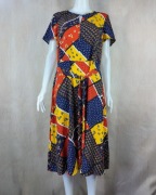 Sukienka midi TU Woman patchwork kolorowa z paskiem UK 16