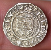 Węgry Ferdynand I denar 1547 Kremnica