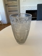 Duży wazon kryształowy – Styl Vintage / PRL – 25 cm Szkło szlifowane