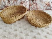 2 x Koszyk z wikliny syntetycznej w kolorze starego złota
