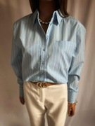 Koszula Rainbow 36 S błękitna w paski bawełna nowa elegancka