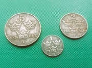 SZWECJA Starsze - Zestaw monet 1 2 5 Ore 1950 Y1